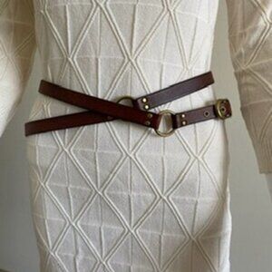 The Limited brown leather wrap belt